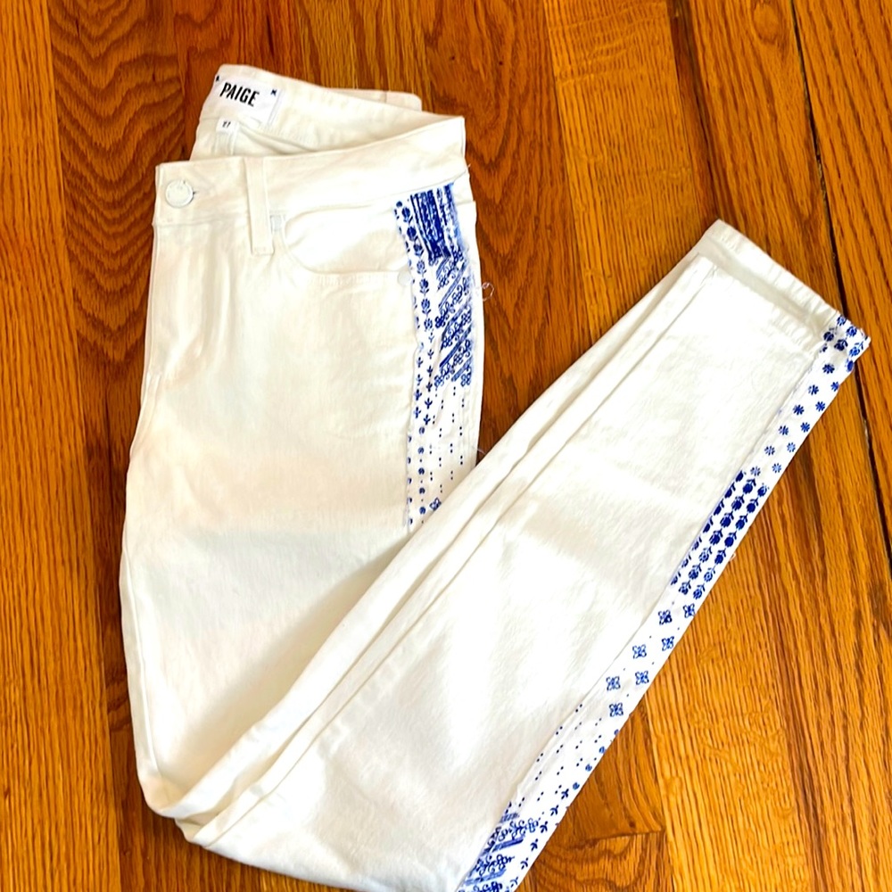 Paige Verdugo ultra slim jeans brushed twill with embellished side seam